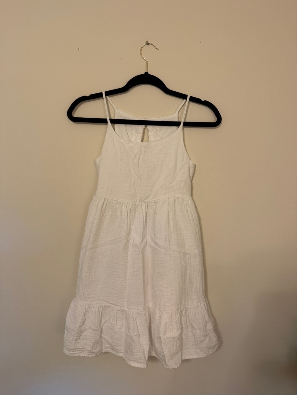 Girls Youth, Cat & Jack White Sleeveless Ruffle-Hem Dress